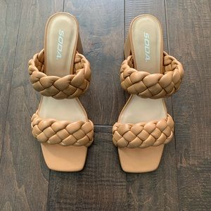 Soda Braided Chunky Heels